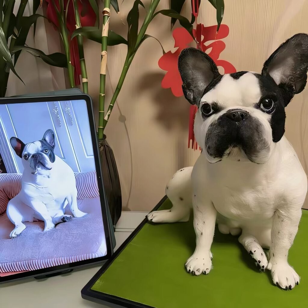 Needle-felted custom pet portrait replica — a hand-crafted wool tribute that outlasts a photograph