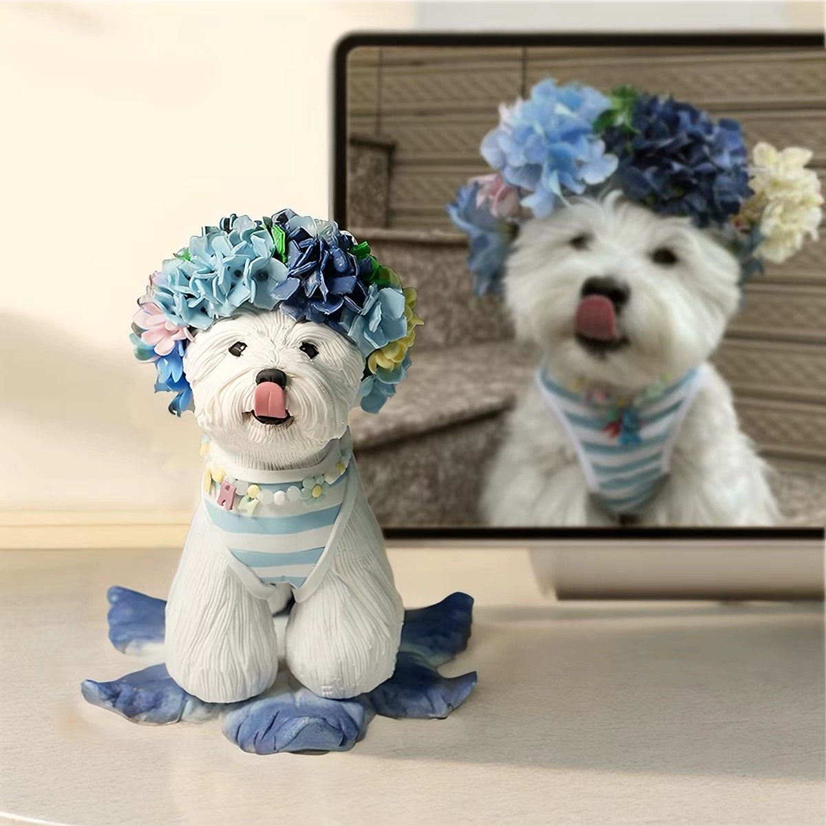 Alternate view of a custom pet figurine keepsake by PODPAWS