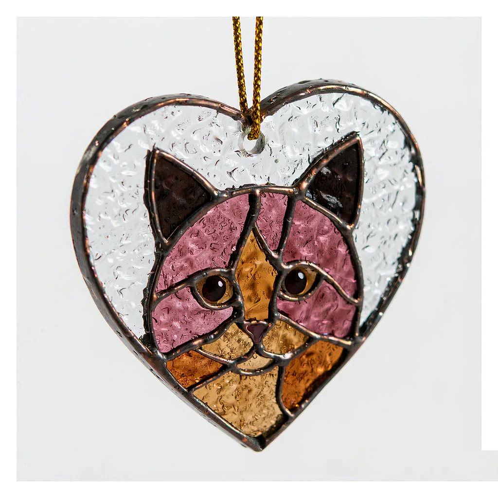 Stained Glass Pet Portrait Pendant - Small 7 cm Heart Glass Keepsake - Image 3