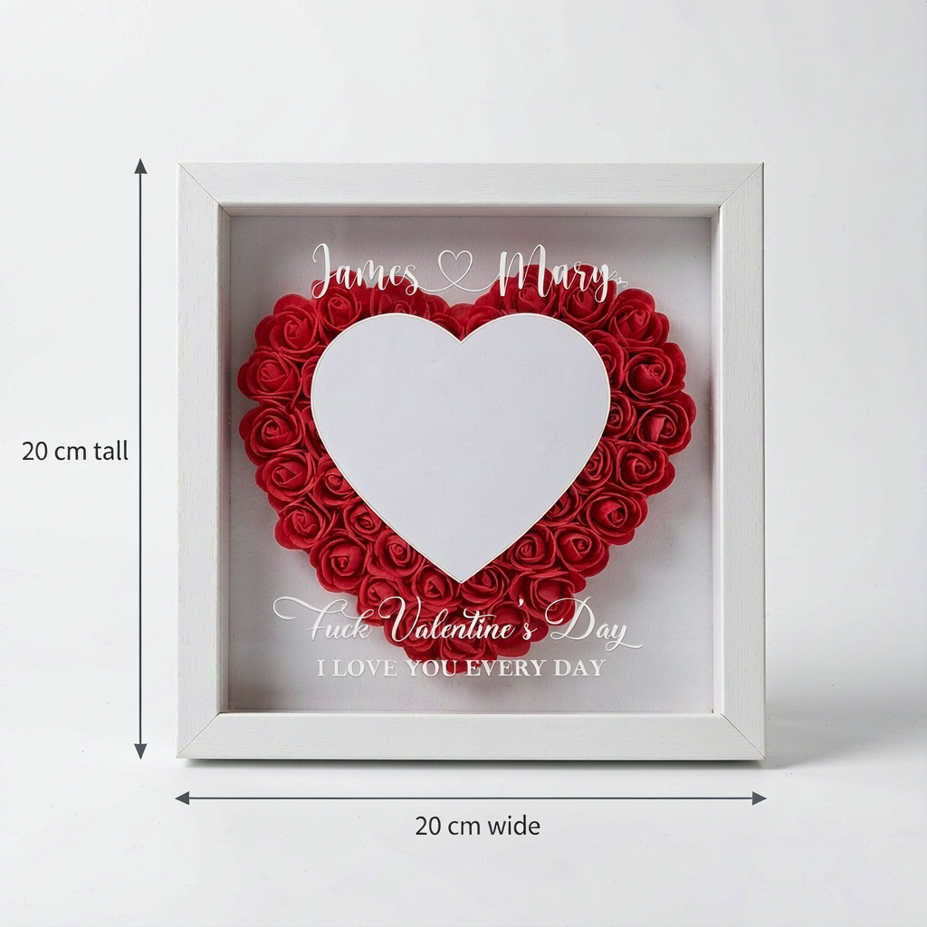 Dried Flower Shadow Box with Warm Light - Framed Pet Photo & Keepsake Display - Image 2